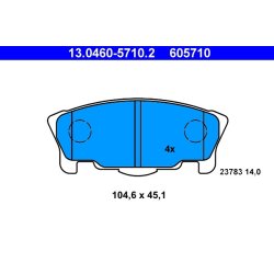 Brake Pad Set ATE 13.0460-5710.2 OE Ref 0449187226000
