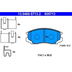 Jeu de plaquettes de frein ATE 13.0460-5713.2 pour DAIHATSU, TOYOTA TERIOS, CAMI