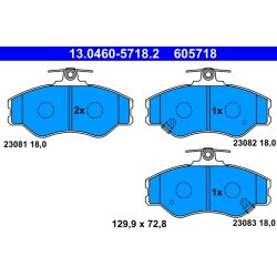 Jeu de plaquettes de frein ATE 13.0460-5718.2 pour HYUNDAI H100 OE 58101-43A00