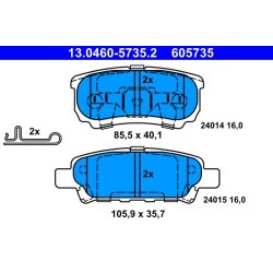 Brake Pad Set ATE 13.0460-5735.2 OE Ref 05191271AC