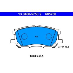 Brake Pad Set ATE 13.0460-5750.2 OE Ref 0446548110