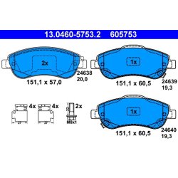 Brake Pad Set ATE 13.0460-5753.2 OE Ref 45022T1EG00