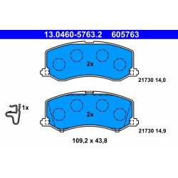 Jeu de plaquettes de frein ATE 13.0460-5763.2 pour SUZUKI SWIFT OE 55200-62850