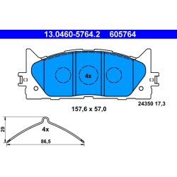 Brake Pad Set ATE 13.0460-5764.2 OE Ref 0446533450