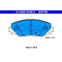 Brake Pad Set ATE 13.0460-5766.2 OE Ref 0446542150