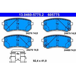 Brake Pad Set ATE 13.0460-5775.2 OE Ref 5830207A00