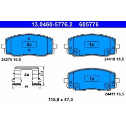 Brake Pad Set ATE 13.0460-5776.2 OE Ref 581010XA01
