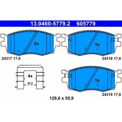 Brake Pad Set ATE 13.0460-5779.2 OE Ref 581011GE00
