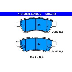 Jeu de plaquettes de frein ATE 13.0460-5784.2 pour NISSAN NAVARA, PATHFINDER