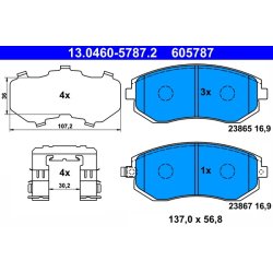 Brake Pad Set ATE 13.0460-5787.2 OE Ref 26296FE020