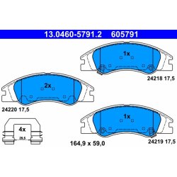 Jeu de plaquettes de frein ATE 13.0460-5791.2 pour KIA CERATO OE 58101-2FA10