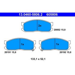 Brake Pad Set ATE 13.0460-5806.2 OE Ref SF043328Z