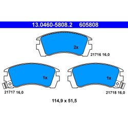 Jeu de plaquettes de frein ATE 13.0460-5808.2 pour NISSAN SUNNY OE 41060-67R86