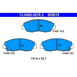 Brake Pad Set ATE 13.0460-5818.2 OE Ref 45022SM4A00