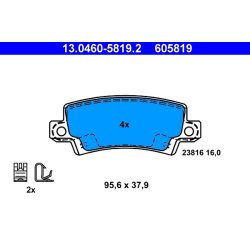 Brake Pad Set ATE 13.0460-5819.2 OE Ref 0446602070