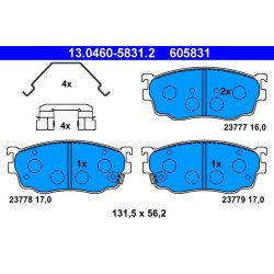 Jeu de plaquettes de frein ATE 13.0460-5831.2 pour MAZDA 323, 626, PREMACY