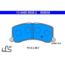 Jeu de plaquettes de frein ATE 13.0460-5838.2 pour SUZUKI BALENO OE 55800-61G60