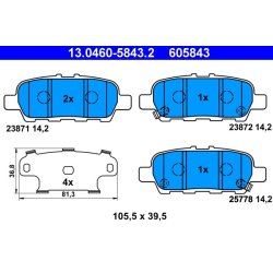 Brake Pad Set ATE 13.0460-5843.2 OE Ref D40608H385