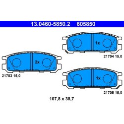 Jeu de plaquettes de frein ATE 13.0460-5850.2 pour SUBARU IMPREZA, LEGACY
