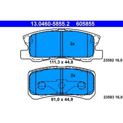 Brake Pad Set ATE 13.0460-5855.2 OE Ref K68020256AA