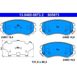 Brake Pad Set ATE 13.0460-5873.2 OE Ref 581012EA11