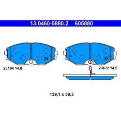 Jeu de plaquettes de frein ATE 13.0460-5880.2 pour NISSAN CEDRIC, CEFIRO, MAXIMA