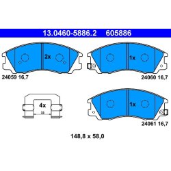 Jeu de plaquettes de frein ATE 13.0460-5886.2 pour HYUNDAI TERRACAN OE 58101-H1A10