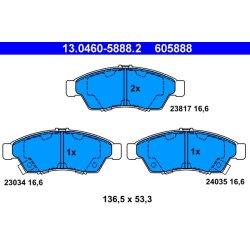 Jeu de plaquettes de frein ATE 13.0460-5888.2 pour SUZUKI LIANA OE 55810-54G61