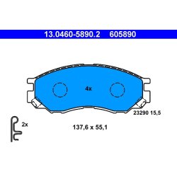 Brake Pad Set ATE 13.0460-5890.2 OE Ref X3511009