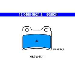 Brake Pad Set ATE 13.0460-5924.2 OE Ref 0K2Y233671