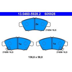 Jeu de plaquettes de frein ATE 13.0460-5928.2
