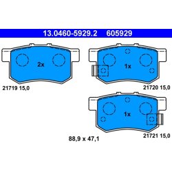 Brake Pad Set ATE 13.0460-5929.2 OE Ref 43022SV4G21