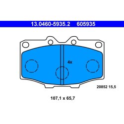 Jeu de plaquettes de frein ATE 13.0460-5935.2 pour TOYOTA HILUX, LAND OE 04491-60010