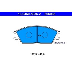 Jeu de plaquettes de frein ATE 13.0460-5936.2 pour HONDA, HYUNDAI OE 45022-SA6-N50
