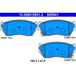 Jeu de plaquettes de frein ATE 13.0460-5941.2 pour NISSAN 100NX, SUNNY
