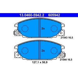 Jeu de plaquettes de frein ATE 13.0460-5942.2 pour ISUZU, VAUXHALL OE 8-94461-155-0