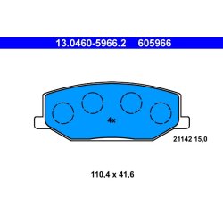 Brake Pad Set ATE 13.0460-5966.2 OE Ref 5511080010