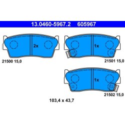 Jeu de plaquettes de frein ATE 13.0460-5967.2 pour SUZUKI VITARA, X-90