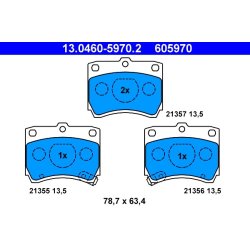 Brake Pad Set ATE 13.0460-5970.2 OE Ref DA193328ZA