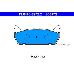 Plaquettes de frein ATE 13.0460-5972.2 pour DAIHATSU, MAZDA, SUZUKI