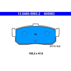 Jeu de plaquettes de frein ATE 13.0460-5983.2 pour NISSAN OE 44060-31U92
