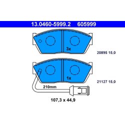 Brake Pad Set ATE 13.0460-5999.2 OE Ref GBP90293