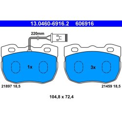Jeu de plaquettes de frein ATE 13.0460-6916.2 pour LAND ROVER OE STC8571