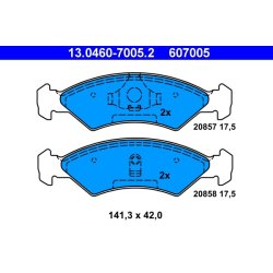 Jeu de plaquettes de frein ATE 13.0460-7005.2 pour FORD FIESTA OE 6132471