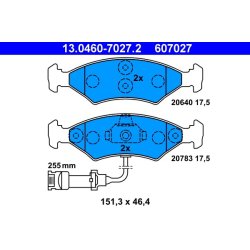 Brake Pad Set ATE 13.0460-7027.2 OE Ref 6155611