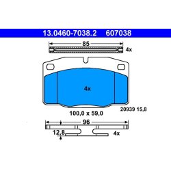 Brake Pad Set ATE 13.0460-7038.2