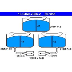 Jeu de plaquettes de frein ATE 13.0460-7055.2 pour ALFA ROMEO 33, ALFASUD, ARNA