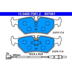 Jeu de plaquettes de frein ATE 13.0460-7061.2 pour CITROEN, FIAT, LANCIA et plus encore...