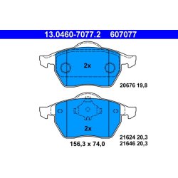 Plaquettes de frein ATE 13.0460-7077.2 pour AUDI, VW A4, PASSAT OE 8D0698151A