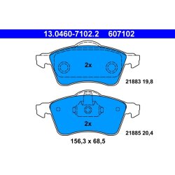 Brake Pad Set ATE 13.0460-7102.2 OE Ref 7D0698151E